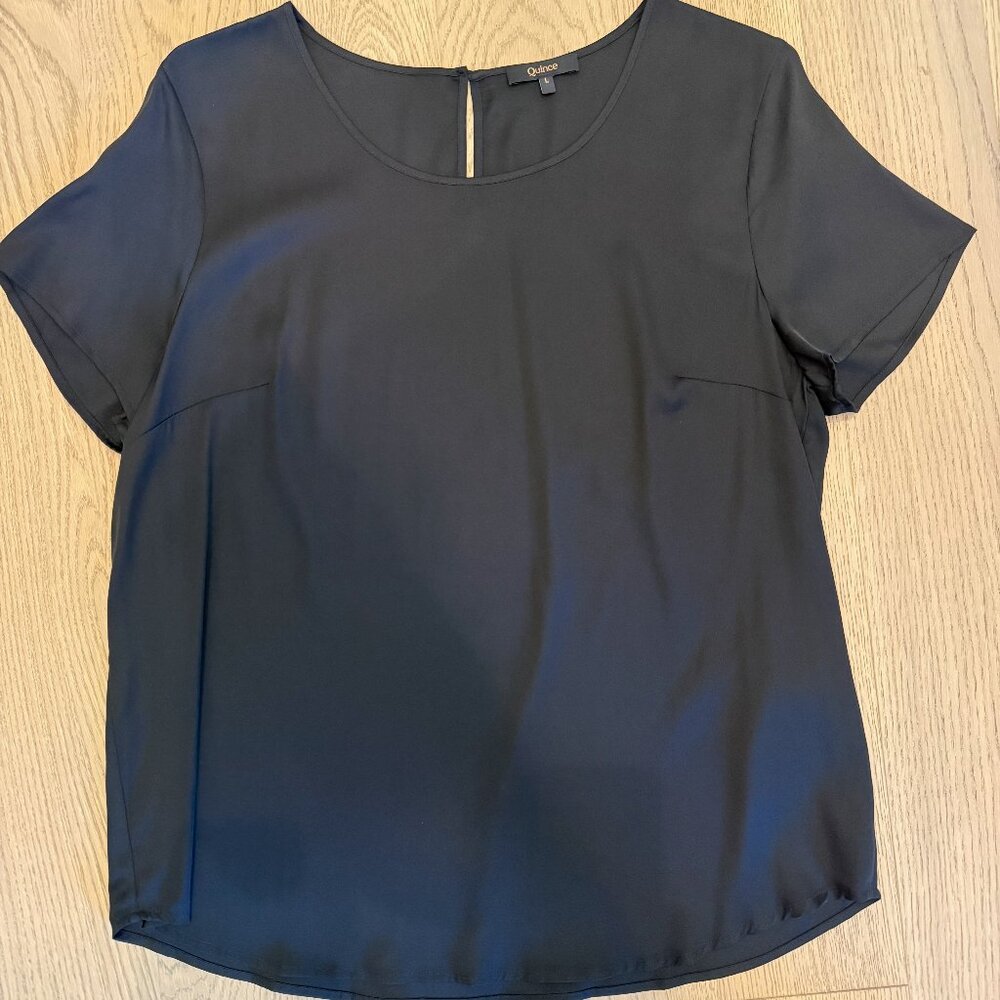 Quince Washable Stretch Silk Tee—Size L, New W/O Tags